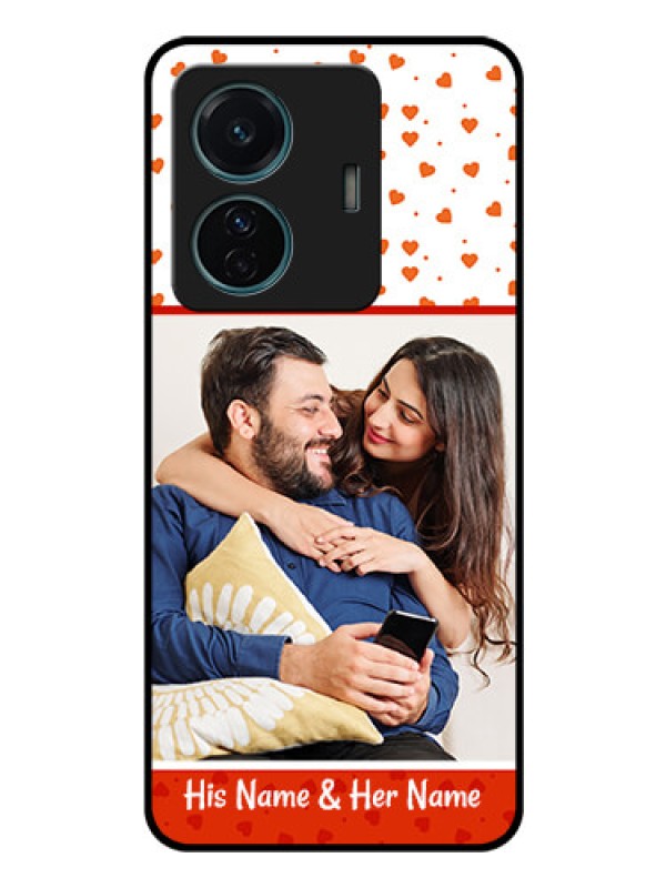 Custom iQOO Z6 Pro 5G Custom Glass Phone Case - Orange Love Symbol Design