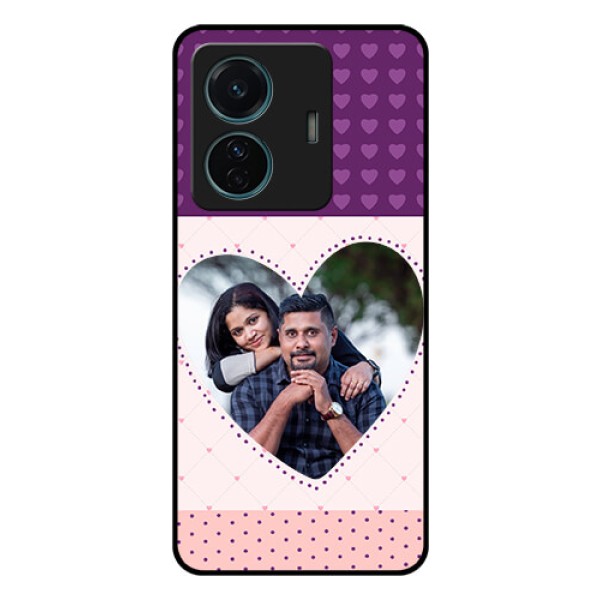iQOO Z6 Pro 5G Custom Glass Phone Case - Violet Love Dots Design