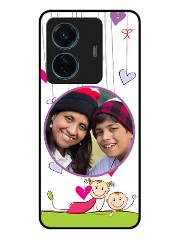 Custom iQOO Z6 Pro 5G Photo Printing on Glass Case - Cute Kids Phone Case Design