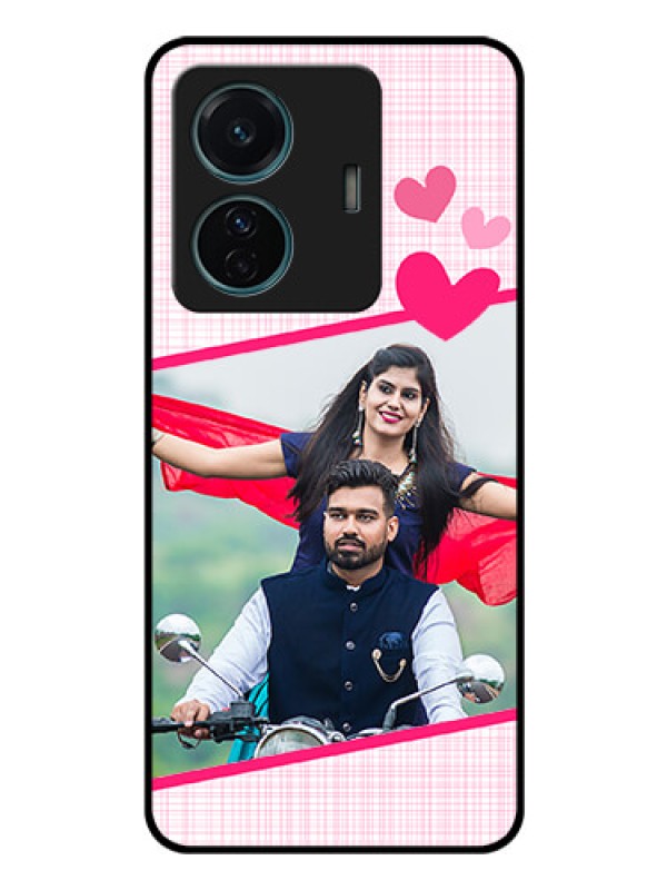 Custom iQOO Z6 Pro 5G Custom Glass Phone Case - Love Shape Heart Design