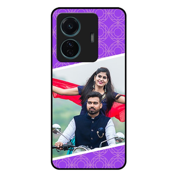 iQOO Z6 Pro 5G Custom Glass Phone Case - Violet Pattern Design iQOO Z6 Pro 5G Custom Glass Phone Case - Violet Pattern Design