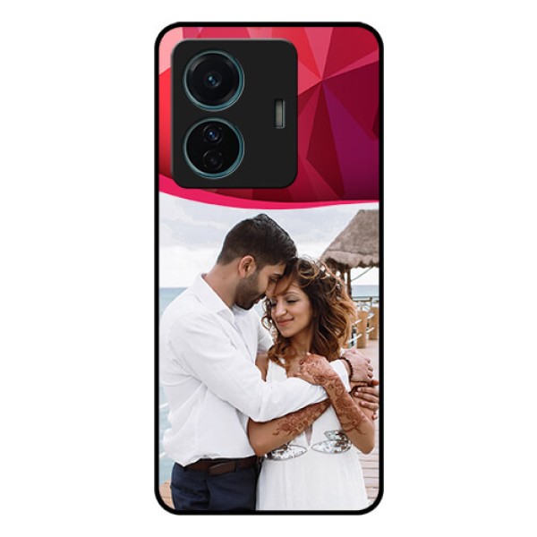 iQOO Z6 Pro 5G Custom Glass Mobile Case - Red Abstract Design