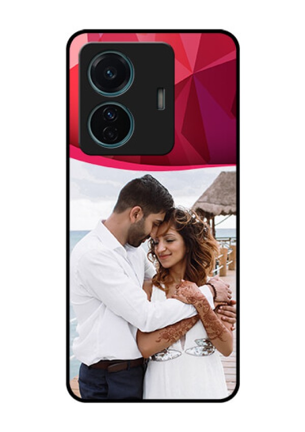 iQOO Z6 Pro 5G Custom Glass Mobile Case - Red Abstract Design
