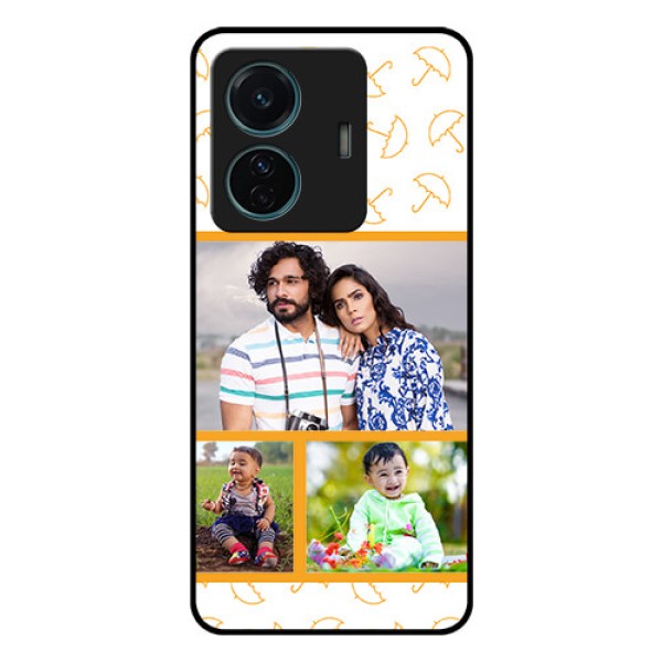 iQOO Z6 Pro 5G Custom Glass Mobile Case - Yellow Pattern Design