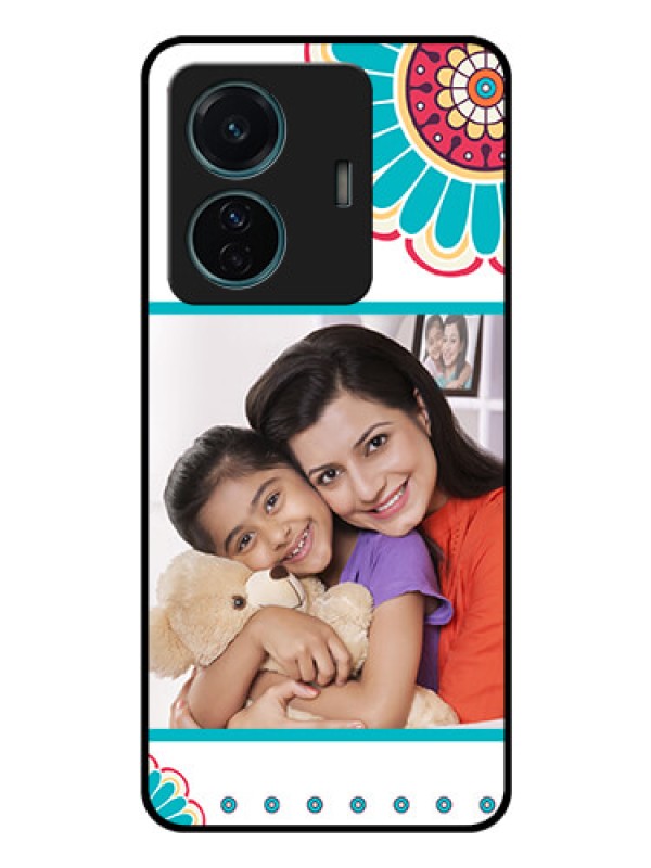 Custom iQOO Z6 Pro 5G Custom Glass Phone Case - Flower Design