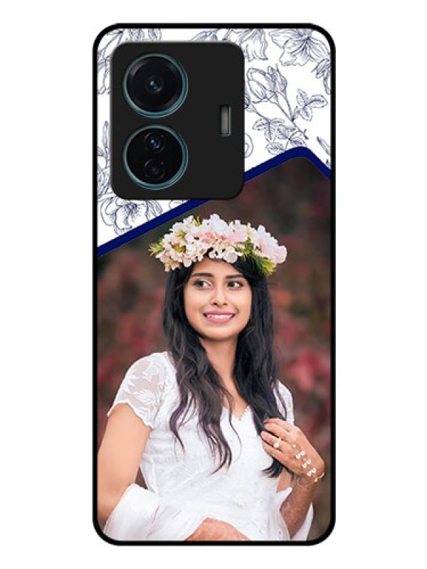 Custom iQOO Z6 Pro 5G Personalized Glass Phone Case - Premium Floral Design