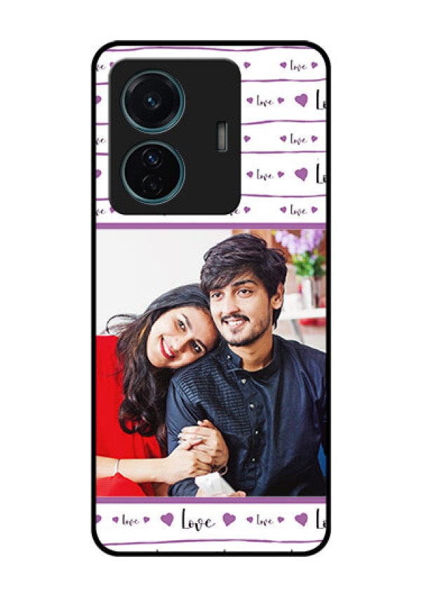 iQOO Z6 Pro 5G Custom Glass Mobile Case - Couples Heart Design