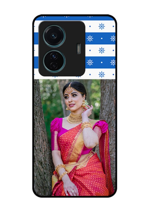 iQOO Z6 Pro 5G Photo Printing on Glass Case - Snow Pattern Design