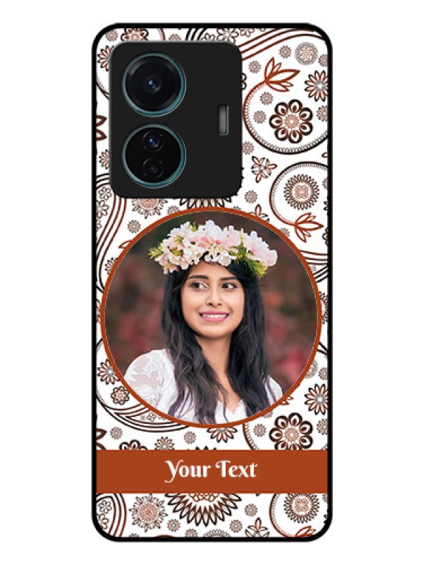 Custom iQOO Z6 Pro 5G Custom Glass Mobile Case - Abstract Flower Design