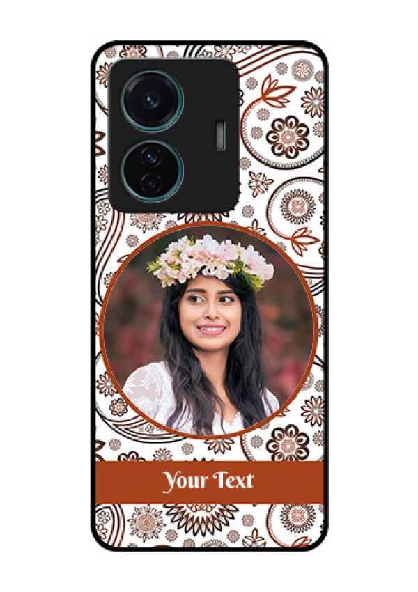 iQOO Z6 Pro 5G Custom Glass Mobile Case - Abstract Flower Design