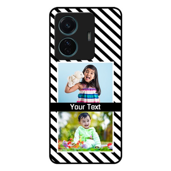 iQOO Z6 Pro 5G Photo Printing on Glass Case - Black And White Stripes Design