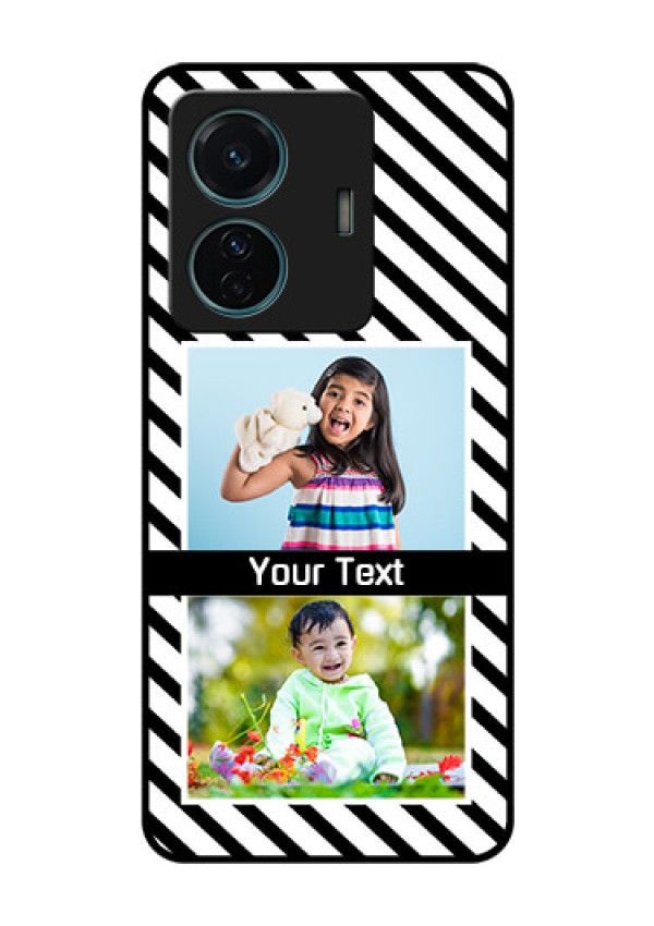 iQOO Z6 Pro 5G Photo Printing on Glass Case - Black And White Stripes Design