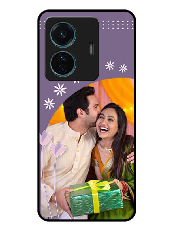 Custom iQOO Z6 Pro 5G Custom Glass Mobile Case - Lavender flowers design