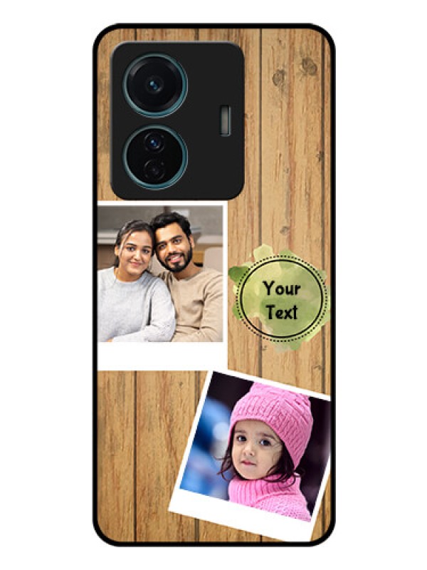 Custom iQOO Z6 Pro 5G Custom Glass Phone Case - Wooden Texture Design