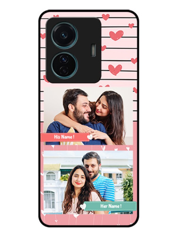 Custom iQOO Z6 Pro 5G Custom Glass Mobile Case - Photo with Heart Design