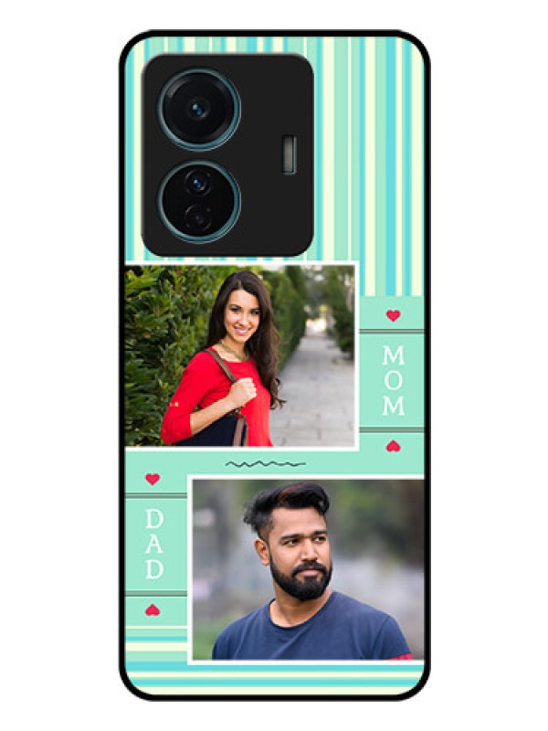 Custom iQOO Z6 Pro 5G Custom Glass Phone Case - Mom & Dad Pic Design