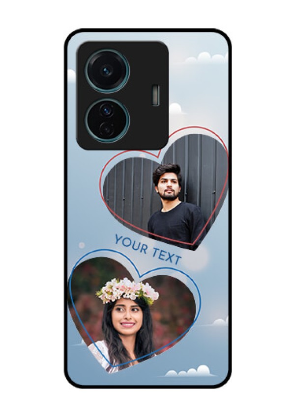 iQOO Z6 Pro 5G Custom Glass Mobile Case - Blue Color Couple Design