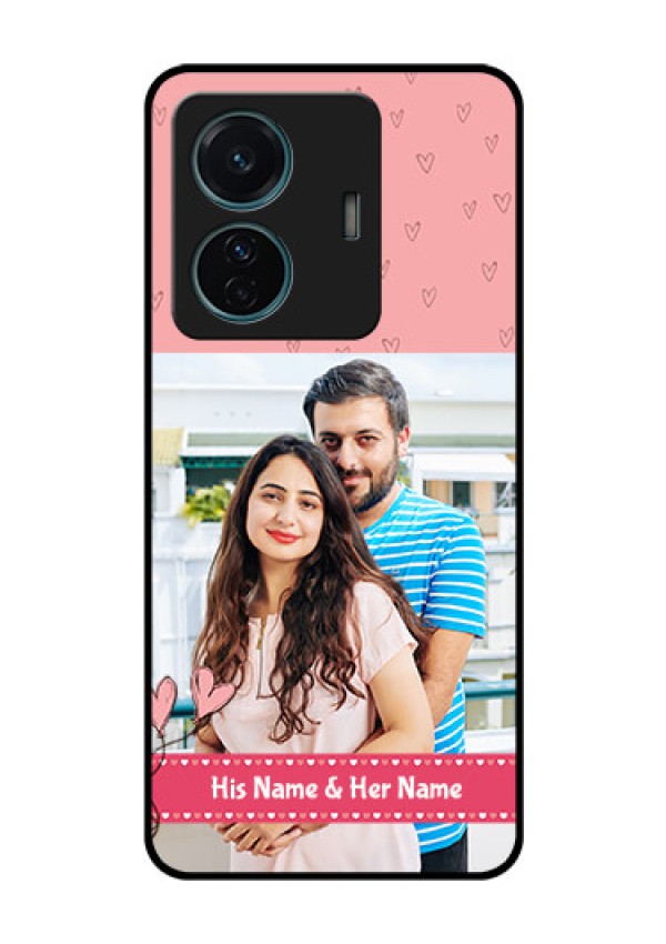 iQOO Z6 Pro 5G Personalized Glass Phone Case - Love Design Peach Color