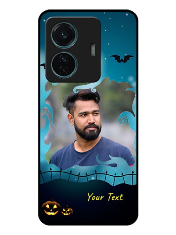 Custom iQOO Z6 Pro 5G Custom Glass Phone Case - Halloween frame design