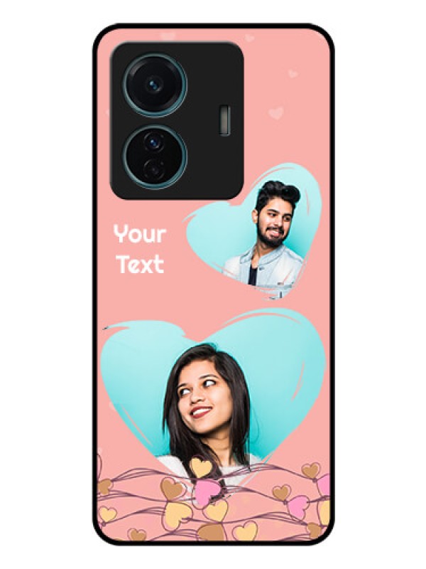 Custom iQOO Z6 Pro 5G Custom Glass Mobile Case - Love Doodle Design