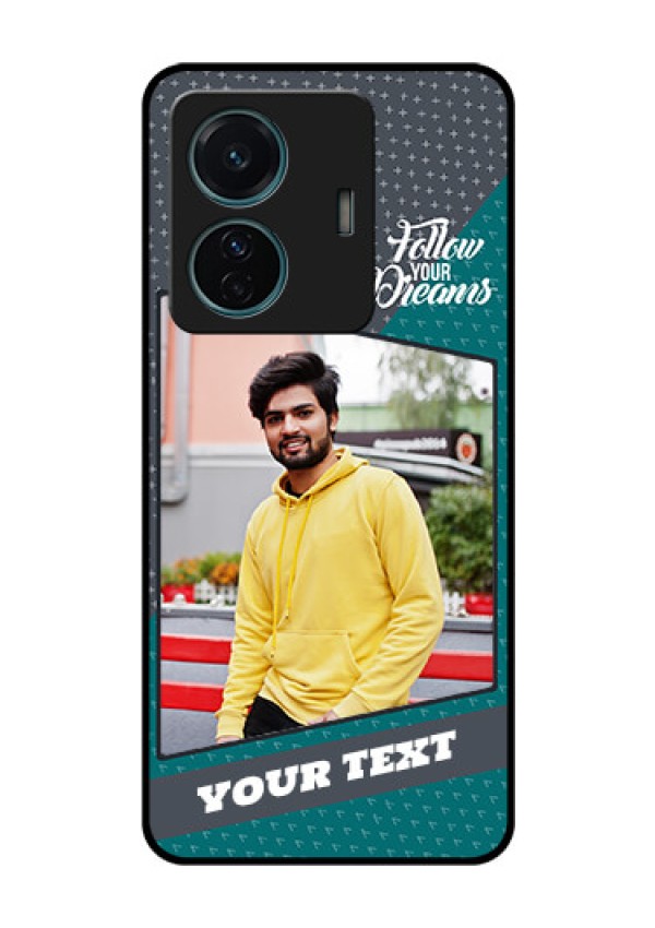 iQOO Z6 Pro 5G Personalized Glass Phone Case - Background Pattern Design with Quote