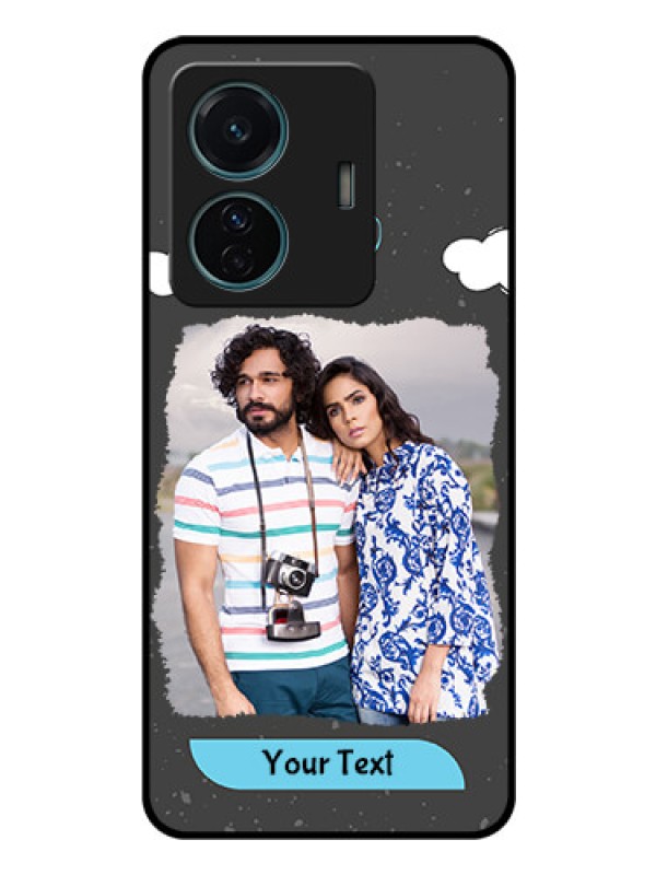 Custom iQOO Z6 Pro 5G Custom Glass Phone Case - Splashes with love doodles Design