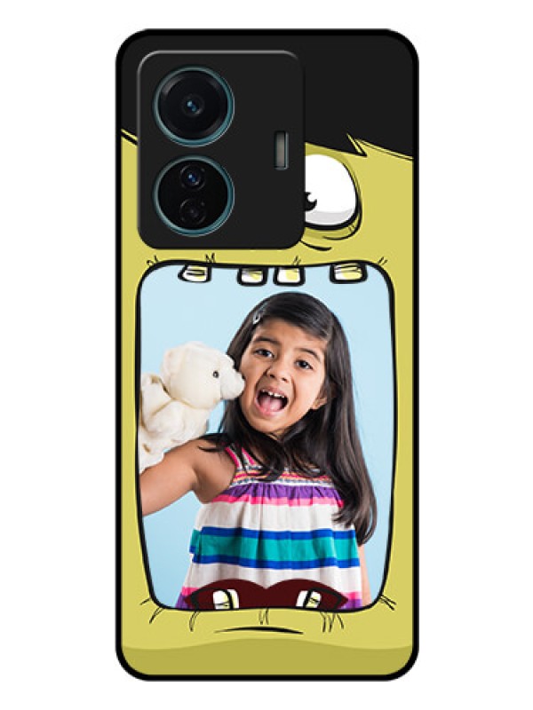 Custom iQOO Z6 Pro 5G Personalized Glass Phone Case - Cartoon monster back case Design