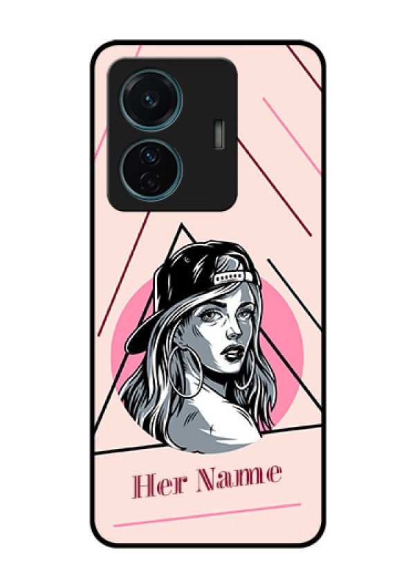 iQOO Z6 Pro 5G Personalized Glass Phone Case - Rockstar Girl Design