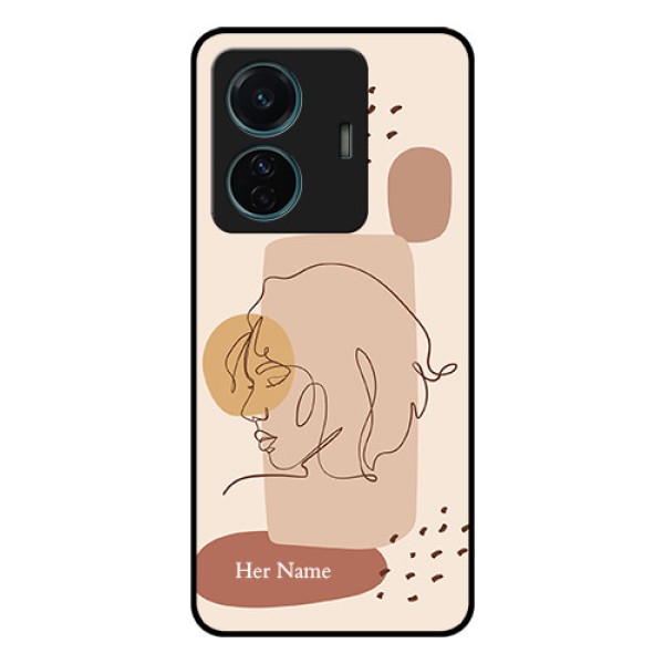iQOO Z6 Pro 5G Photo Printing on Glass Case - Calm Woman line art Design iQOO Z6 Pro 5G Photo Printing on Glass Case - Calm Woman line art Design