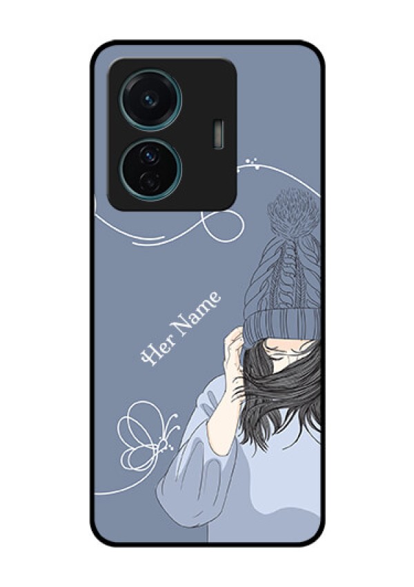 iQOO Z6 Pro 5G Custom Glass Mobile Case - Girl in winter outfit Design