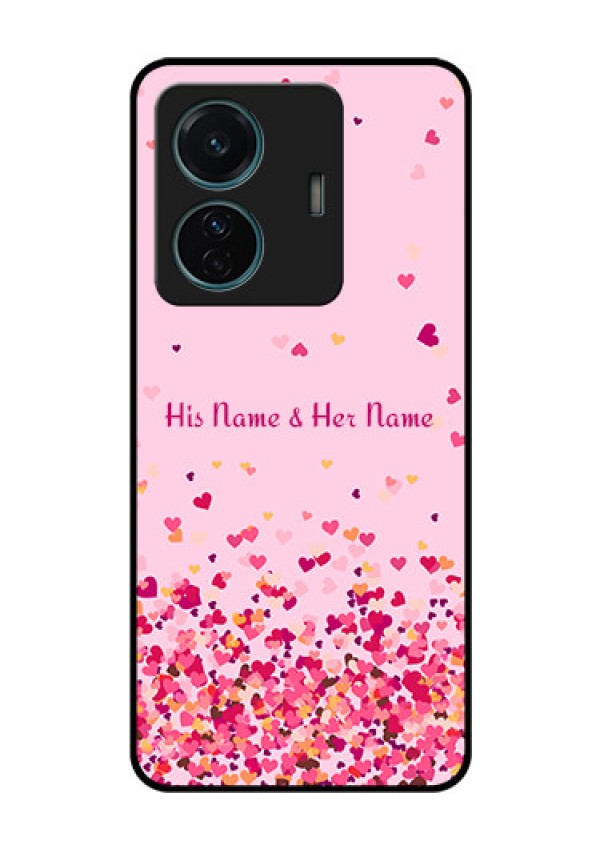 iQOO Z6 Pro 5G Photo Printing on Glass Case - Floating Hearts Design