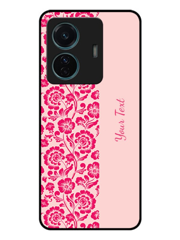 Custom iQOO Z6 Pro 5G Custom Glass Phone Case - Attractive Floral Pattern Design