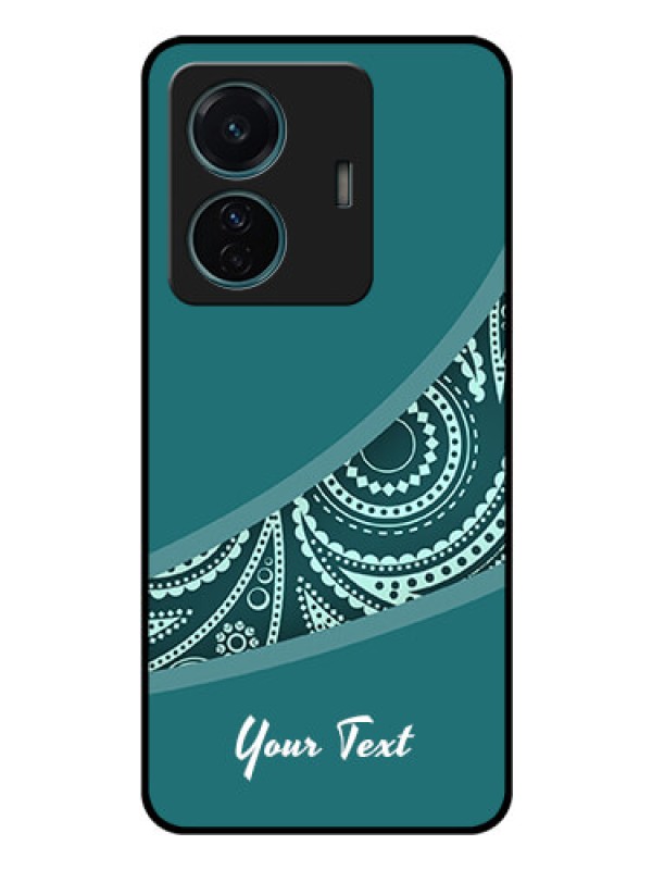 Custom iQOO Z6 Pro 5G Photo Printing on Glass Case - semi visible floral Design