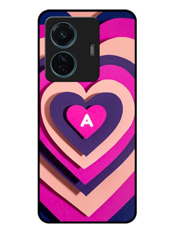 Custom iQOO Z6 Pro 5G Custom Glass Mobile Case - Cute Heart Pattern Design
