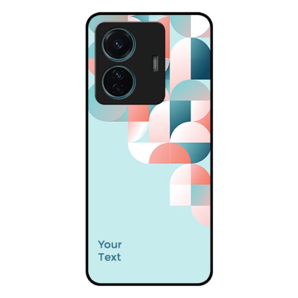 iQOO Z6 Pro 5G Custom Glass Phone Case - Stylish Semi-circle Pattern Design iQOO Z6 Pro 5G Custom Glass Phone Case - Stylish Semi-circle Pattern Design