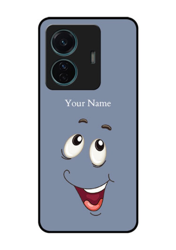 iQOO Z6 Pro 5G Photo Printing on Glass Case - Laughing Cartoon Face Design