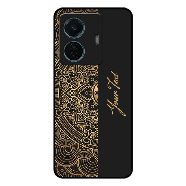 iQOO Z6 Pro 5G Photo Printing on Glass Case - Mandala art with custom text Design