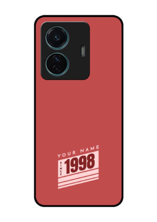 iQOO Z6 Pro 5G Custom Glass Phone Case - Red custom year of birth Design