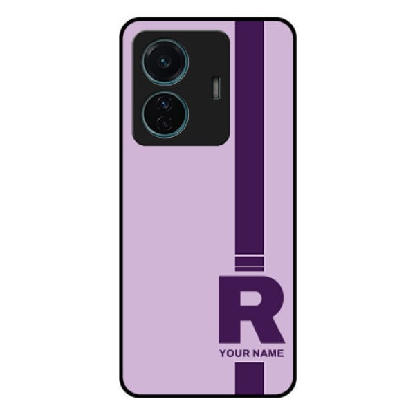 iQOO Z6 Pro 5G Photo Printing on Glass Case - Simple dual tone stripe with name Design iQOO Z6 Pro 5G Photo Printing on Glass Case - Simple dual tone stripe with name Design