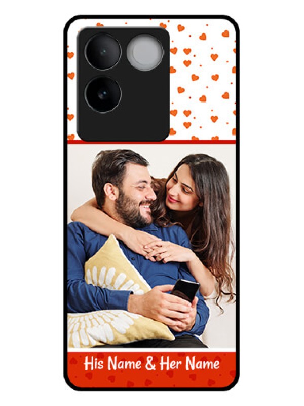 Custom iQOO Z7 Pro 5G Custom Glass Phone Case - Orange Love Symbol Design