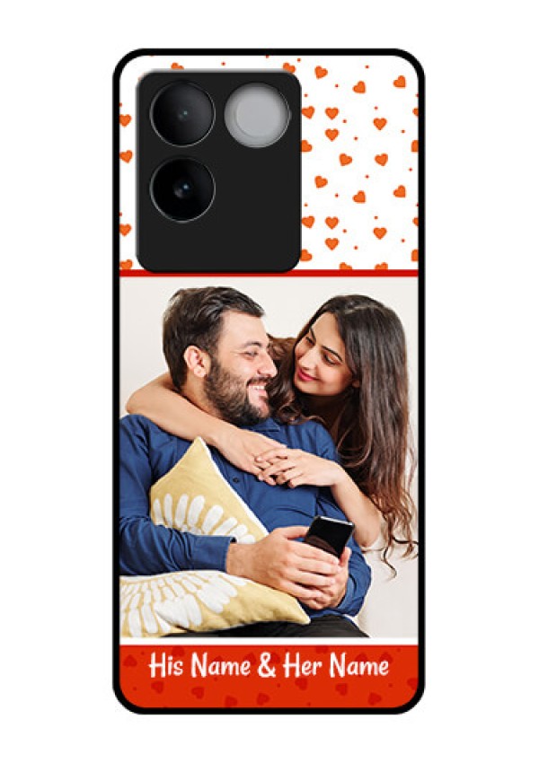 iQOO Z7 Pro 5G Custom Glass Phone Case - Orange Love Symbol Design
