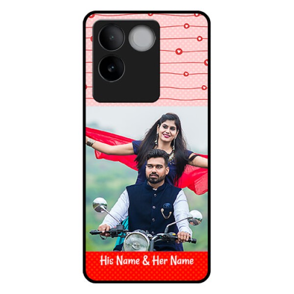 iQOO Z7 Pro 5G Custom Glass Phone Case - Red Pattern Case Design