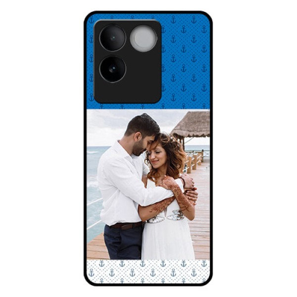 iQOO Z7 Pro 5G Custom Glass Phone Case - Blue Anchors Design