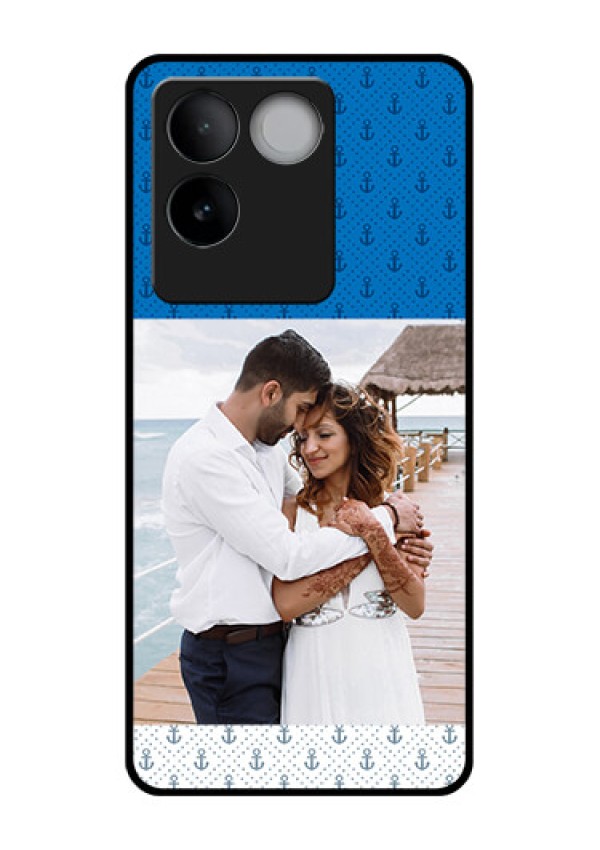 iQOO Z7 Pro 5G Custom Glass Phone Case - Blue Anchors Design