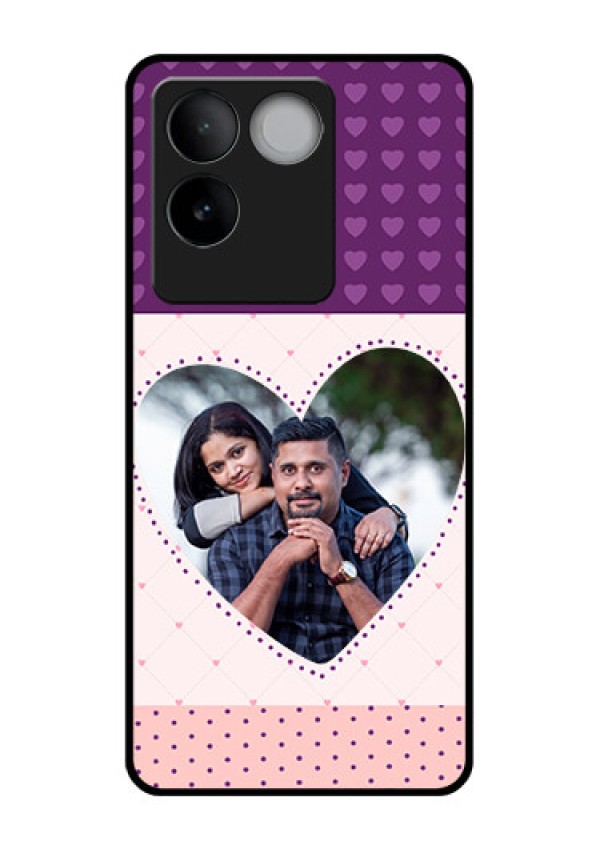 iQOO Z7 Pro 5G Custom Glass Phone Case - Violet Love Dots Design