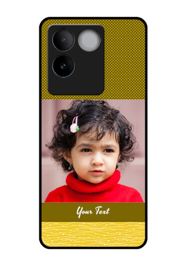 iQOO Z7 Pro 5G Custom Glass Phone Case - Simple Green Color Design