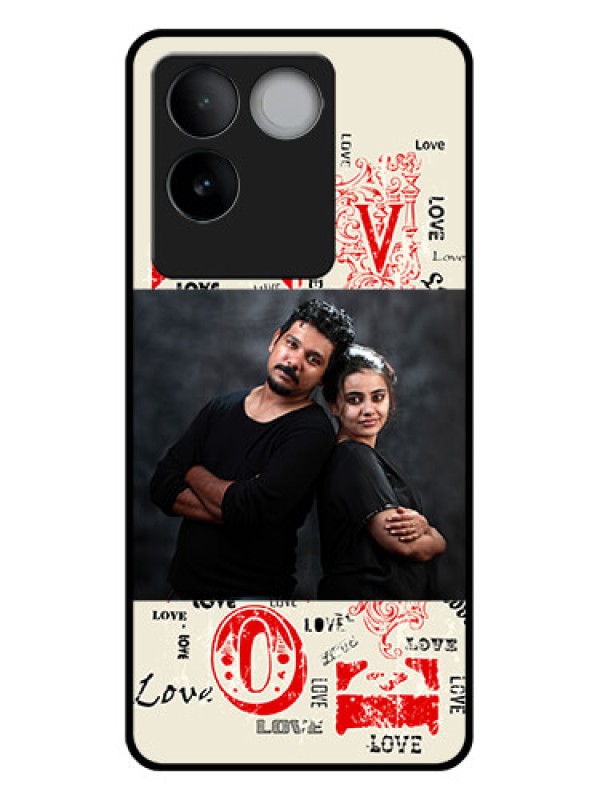Custom iQOO Z7 Pro 5G Custom Glass Phone Case - Trendy Love Design Case