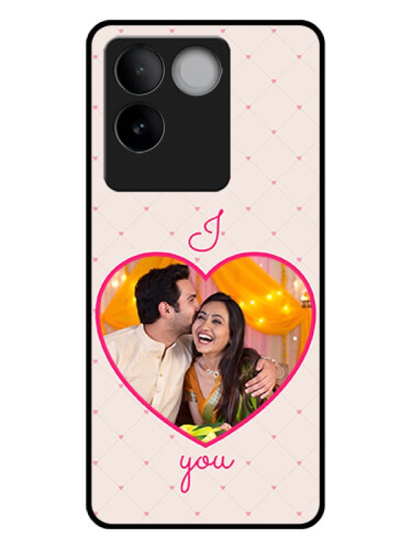 Custom iQOO Z7 Pro 5G Custom Glass Phone Case - Heart Shape Design