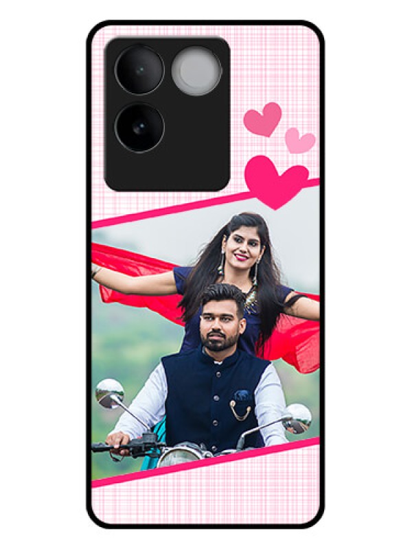 Custom iQOO Z7 Pro 5G Custom Glass Phone Case - Love Shape Heart Design