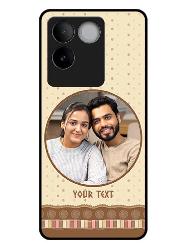 Custom iQOO Z7 Pro 5G Custom Glass Phone Case - Brown Dotted Mobile Case Design